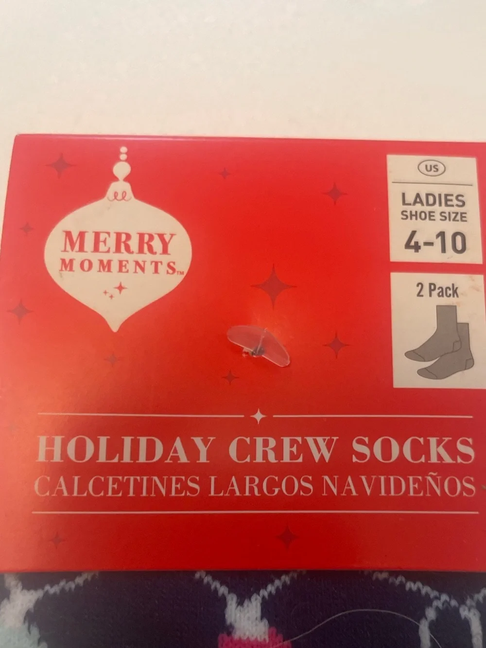 Holiday Crew Socks womens size 4-10 Christmas 2 pair festive